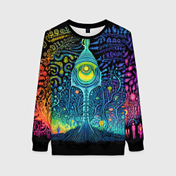 Женский свитшот Психоделика разноцветная - нейронная сеть