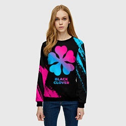 Свитшот женский Black Clover - neon gradient, цвет: 3D-черный — фото 2