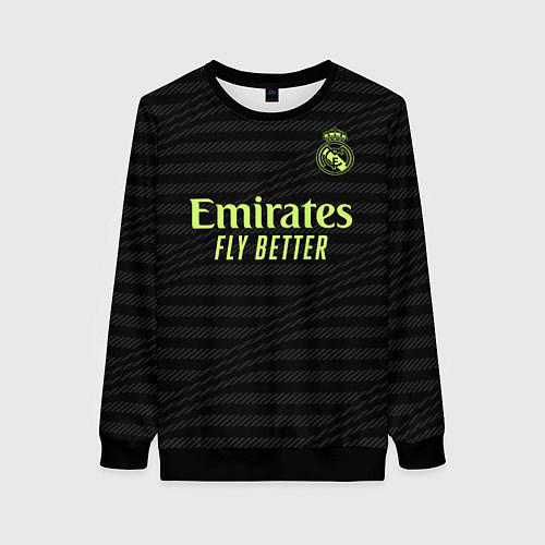 Женский свитшот Карим Бензема Реал Мадрид форма 2223 третья / 3D-Черный – фото 1
