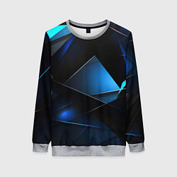 Свитшот женский Blue black texture, цвет: 3D-меланж