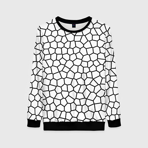 Женский свитшот Мозаика белый / 3D-Черный – фото 1