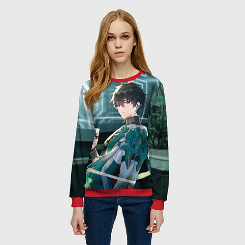 Женский свитшот Дань Хэн в общем вагоне / 3D-Красный – фото 3