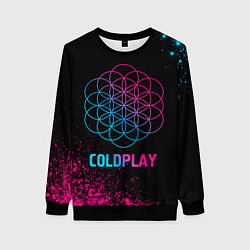 Свитшот женский Coldplay - neon gradient, цвет: 3D-черный