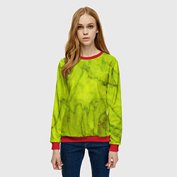 Свитшот женский Abstraction green, цвет: 3D-красный — фото 2