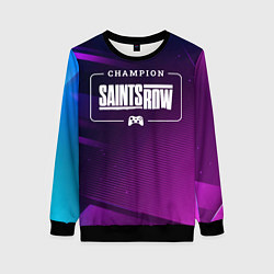 Свитшот женский Saints Row gaming champion: рамка с лого и джойсти, цвет: 3D-черный