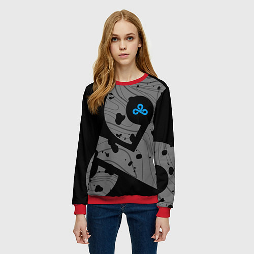 Женский свитшот Форма Cloud 9 black / 3D-Красный – фото 3
