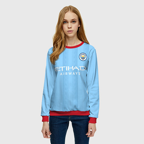 Женский свитшот Джек Грилиш Манчестер Сити форма 2324 домашняя / 3D-Красный – фото 3