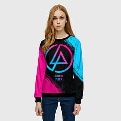 Свитшот женский Linkin Park - neon gradient, цвет: 3D-черный — фото 2