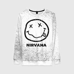 Свитшот женский Nirvana с потертостями на светлом фоне, цвет: 3D-белый