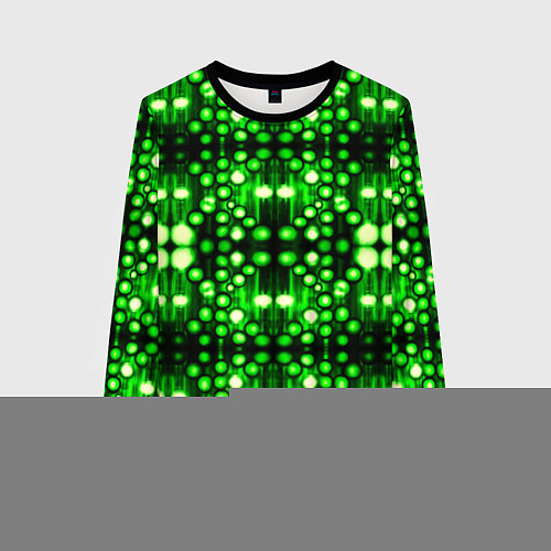 Женский свитшот Ярко-зелёный точечный узор / 3D-Черный – фото 1