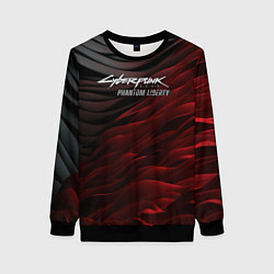 Женский свитшот Cyberpunk 2077 phantom liberty black red