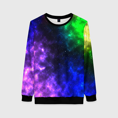 Женский свитшот Космос мультицвет / 3D-Черный – фото 1