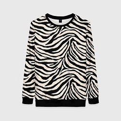 Свитшот женский Полосатая шкура зебры, белого тигра, цвет: 3D-черный