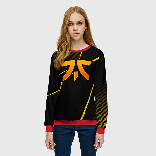 Женский свитшот Fnatic - csgo - gold edition / 3D-Красный – фото 3
