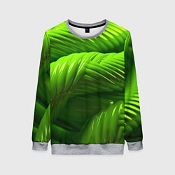 Свитшот женский Объемный зеленый канат, цвет: 3D-меланж