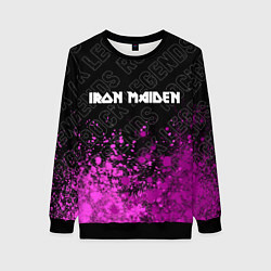 Свитшот женский Iron Maiden rock legends: символ сверху, цвет: 3D-черный
