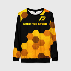 Свитшот женский Need for Speed - gold gradient: символ сверху, цвет: 3D-черный