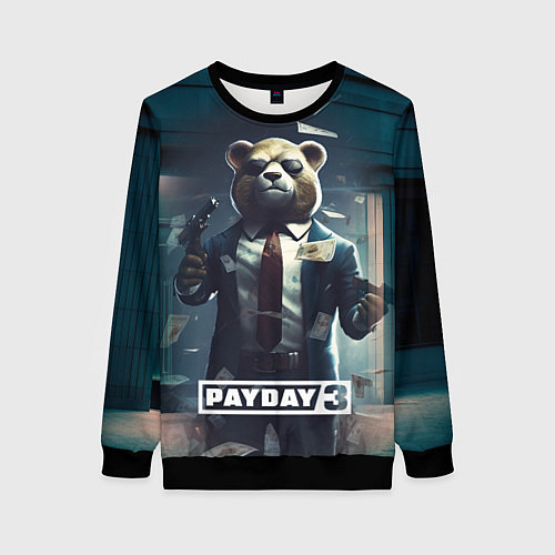 Женский свитшот Payday 3 bear / 3D-Черный – фото 1