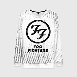 Свитшот женский Foo Fighters с потертостями на светлом фоне, цвет: 3D-белый