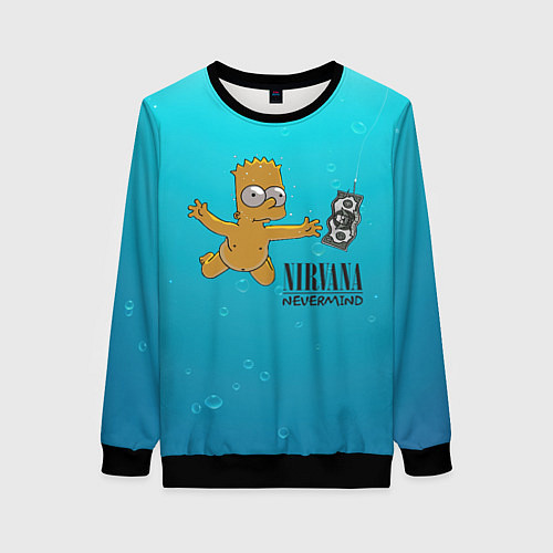 Женский свитшот Nirvana - Simpson / 3D-Черный – фото 1