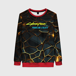 Женский свитшот Cyberpunk 2077 phantom liberty gold abstract