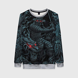 Свитшот женский Samurai and dragon, цвет: 3D-меланж