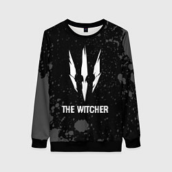 Свитшот женский The Witcher glitch на темном фоне, цвет: 3D-черный