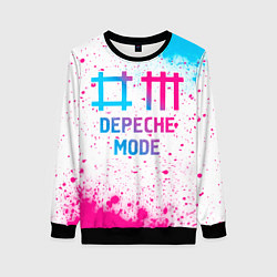Свитшот женский Depeche Mode neon gradient style, цвет: 3D-черный