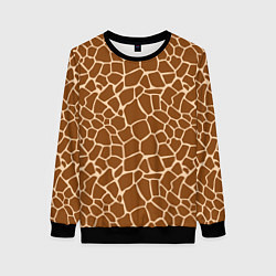 Свитшот женский Пятнистая шкура жирафа, цвет: 3D-черный