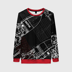 Женский свитшот Чертеж ракеты