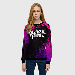 Свитшот женский Blackpink - neon, цвет: 3D-черный — фото 2