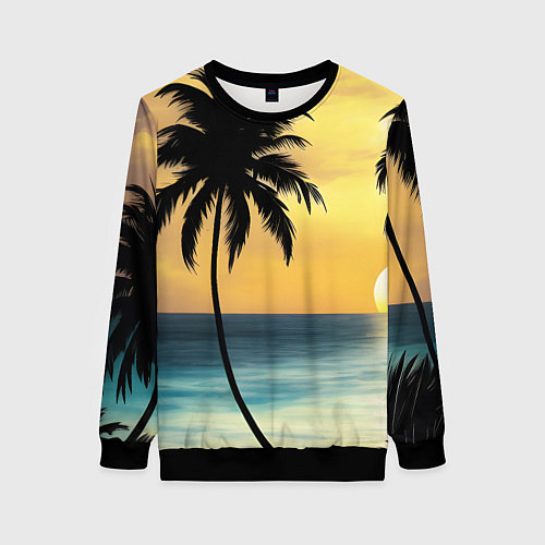 Женский свитшот Вечер на отдыхе / 3D-Черный – фото 1