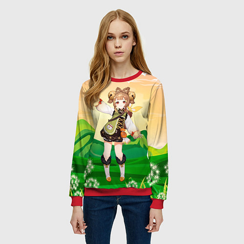 Женский свитшот Яо Яо Геншин / 3D-Красный – фото 3