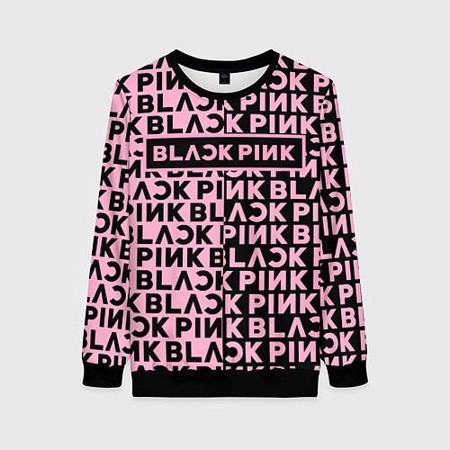 Женский свитшот Blackpink - pink text / 3D-Черный – фото 1