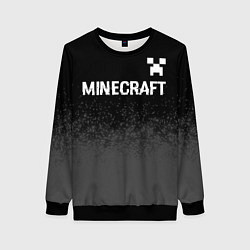 Свитшот женский Minecraft glitch на темном фоне: символ сверху, цвет: 3D-черный
