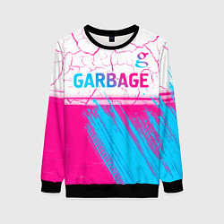 Свитшот женский Garbage neon gradient style: символ сверху, цвет: 3D-черный