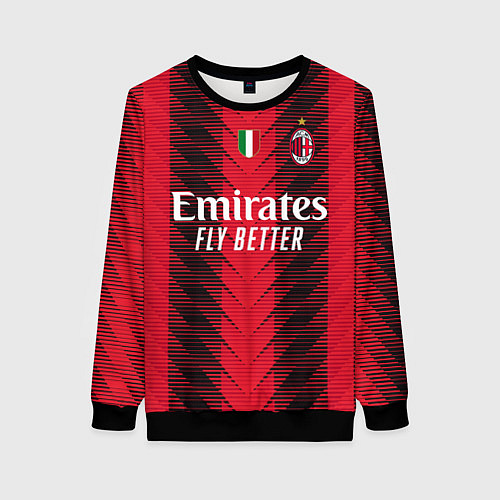 Женский свитшот ФК Милан форма 2324 домашняя / 3D-Черный – фото 1
