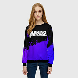 Свитшот женский Asking Alexandria purple grunge, цвет: 3D-черный — фото 2