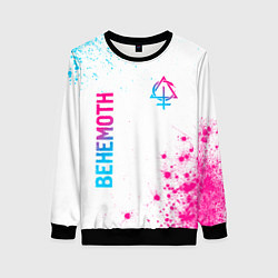 Женский свитшот Behemoth neon gradient style: надпись, символ