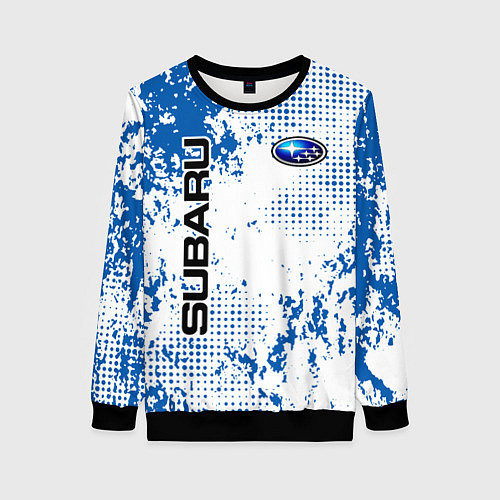 Женский свитшот Subaru blue logo / 3D-Черный – фото 1