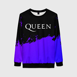 Свитшот женский Queen purple grunge, цвет: 3D-черный