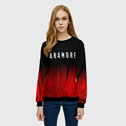 Свитшот женский Paramore red plasma, цвет: 3D-черный — фото 2