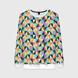 Свитшот женский Треугольная мозаика, цвет: 3D-белый