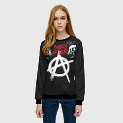 Свитшот женский Punks not dead - анархия, цвет: 3D-черный — фото 2