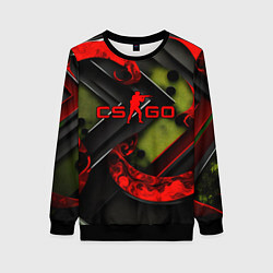 Свитшот женский CS GO abstract green red, цвет: 3D-черный