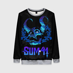 Свитшот женский Sum41 horns skull, цвет: 3D-меланж