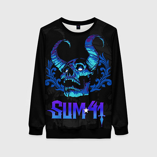 Женский свитшот Sum41 horns skull / 3D-Черный – фото 1