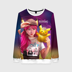 Свитшот женский Jisoo and Pikachu, цвет: 3D-белый
