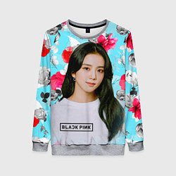 Свитшот женский Jennie Kim Blackpink flowers, цвет: 3D-меланж