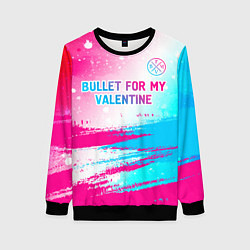 Свитшот женский Bullet For My Valentine neon gradient style: симво, цвет: 3D-черный